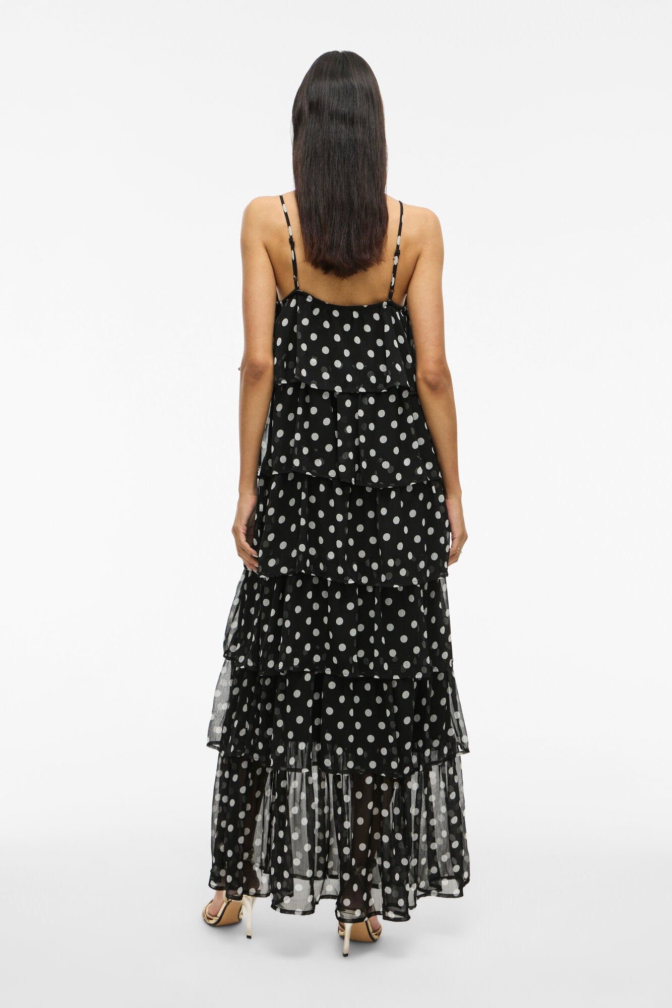 Viharley ruffle maxikjole - sort